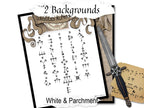 DAGGERS ALPHABET page shown with the included white background.