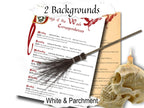 WEEKDAY CORRESPONDENCES, Monday to Sunday, shown with the included white and parchment backgrounds.