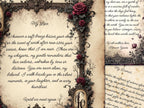 Decorative paper letters from the spirit world with floral designs and text on a wooden surface