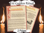 FIRE GODDESS RITUAL Printable 2 Pages