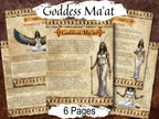 Goddess Maat: Align with Truth and Cosmic Harmony, Printable Spellbook Pages (PDF)