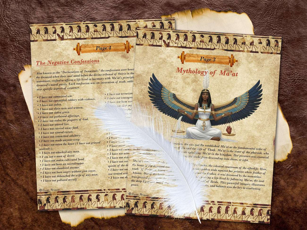 Goddess Maat: Align with Truth and Cosmic Harmony, Printable Spellbook Pages (PDF)