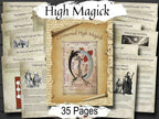 Collection of magickal Parchment pages about 'High Magick' , 35 printable pages.