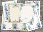 Imbolc Junk Journal Kitfeaturing 6 beautiful pages placed on a stone background.