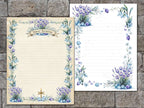 Imbolc Junk Journal Kit featuring two lined pages with Imbolc Blessings and spring floral borders.