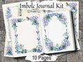 Imbolc Journal Kit with floral designs on a stone surface