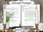 Imbolc Sabbat Worksheets featuring journal prompts and space for writing.