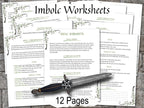 Imbolc Sabbat Worksheets: Printable Grimoire & Book of Shadows Pages, Pagan Digital Magic
