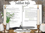 Imbolc Sabbat Worksheets featuring Sabbat Correspondences.