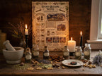 Kitchen Blessing incense parchment page on a witch's altar