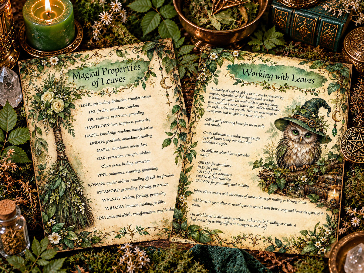 Leaf Divination and Spellcasting Grimoire | Green Witch Ritual Guide
