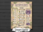 Recipe Page for Lucid Dream Salve on a wooden background