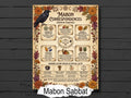 Mabon Sabbat Infographic: Autumn Equinox Wheel of the Year Printable