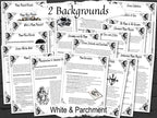 Set of moon-themed pages with text and illustrations on a white background.