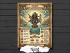Njord Infographic: Norse God Mythology, Viking Printable Book of Shadows Page