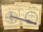 Pentacles of Mercury, 6 pages parchment background