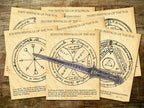 Pentacles of  the Sun, 8 pages parchment background