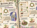 Closeup view of Plant Blessing spell featuring the witchy graphics and clear instructional text.