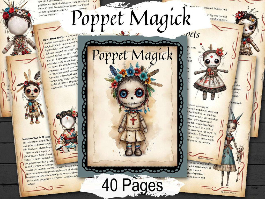 POPPET MAGICK, Genuine Witchcraft, 40 Printable Spellbook Pages, Voodoo Doll, Spells Grimoire and Guide