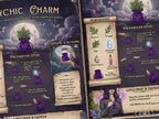 Magical spell page with ingredients and preparation ritual for a 'Psychic Charm'.