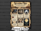 Releasing a Hex —Vintage Occult Infographic, Ancient Grimoire Page
