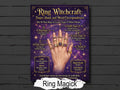 Ring Magick: Grimoire Pages for Book of Shadows, Witch Cheat Sheet, Occult Printable