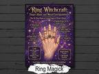 Ring Magick: Grimoire Pages for Book of Shadows, Witch Cheat Sheet, Occult Printable