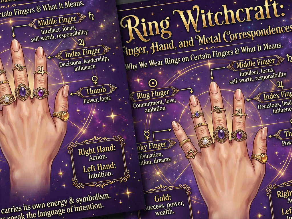 Ring Magick: Grimoire Pages for Book of Shadows, Witch Cheat Sheet, Occult Printable