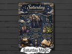 SATURDAY Magic: Infographic Cheat Sheet, Book of Shadows, Printable Grimoire Page, Weekday Spells