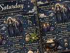 SATURDAY Magic: Infographic Cheat Sheet, Book of Shadows, Printable Grimoire Page, Weekday Spells