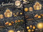 SUNDAY Magic: Infographic Cheat Sheet, Book of Shadows, Printable Grimoire Page, Weekday Spells