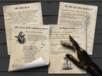The Cursed Spellbook pages on the Wild Hunt, Curse of the Faithless Heart, Earth's Judgement and To Begiin Anew.