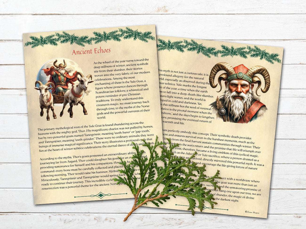The Yule Goat: A Winter Solstice Journey of Transformation, Yule Printable 13 Pages
