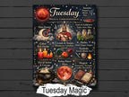 TUESDAY Magic: Infographic Cheat Sheet, Book of Shadows, Printable Grimoire Page, Weekday Spells