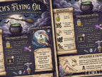 Witch's Flying Oil: Kitchen Witchcraft Infographic, Spellcasting Oil Recipe for your Book of Shadows