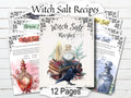 WITCH SALT RECIPES, 12 Pages, banishing, lust, healing, prosperity and inspiration, 5 printable recipes and how use them in magic spells - Morgana Magick Spell