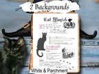 Cat magick page shown with the included white background.
