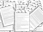 A large group  of pages from the Witch's Dream Book.  All pages are white with and ornate medieval border down the left side of the page and dream correspondence entries from a-z.