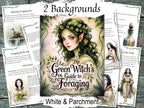 GREEN WITCH'S FORAGING Guide, 51 pages on Magic Herbs & Plants and the Sacred Wisdom of Wildcrafting and Nature Magick.  White background printables for Book of Shadows