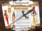 Goddess Hathor pages shown with the optional white background.
