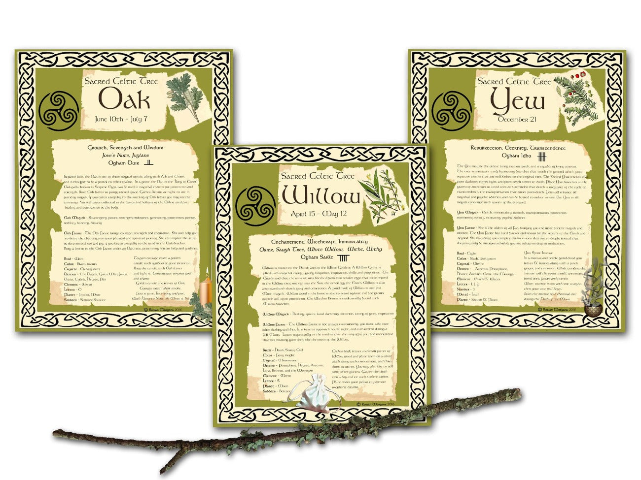 CELTIC TREES Bundle 15 Pages, Wicca Witchcraft Druid Tree Months, Celtic Tree Calendar, The Druids Calendar, Celtic Tree Month Ogham Lore- Morgana Magick Spell
