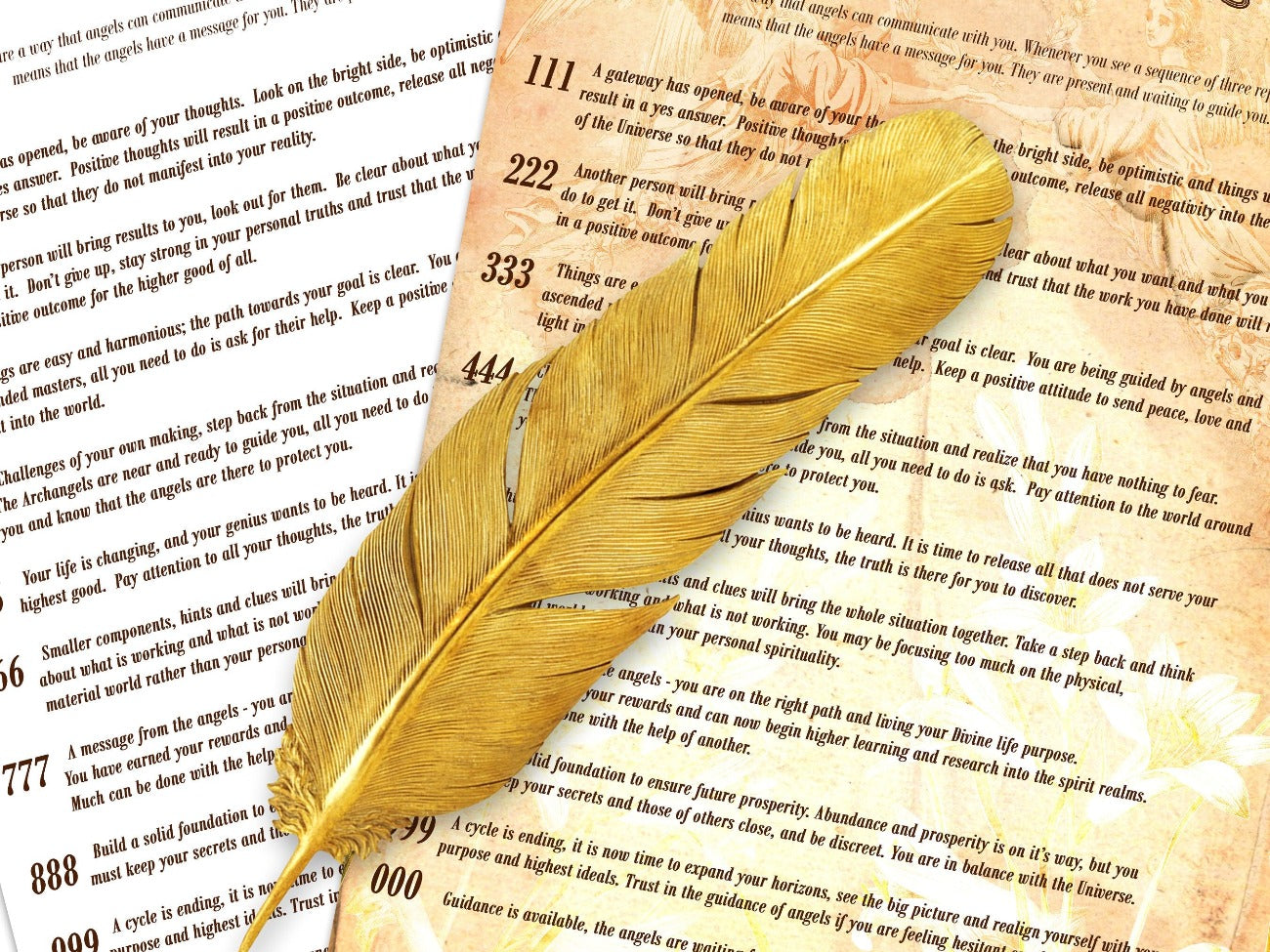 Closeup image of parchment and white pages showing text detail - Morgana Magick Spell