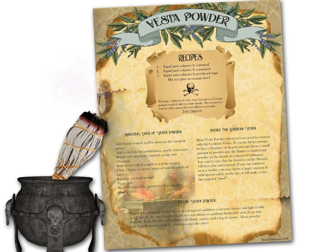 The second Vesta page is a recipe for making Vesta Powder and invoking the Goddess.