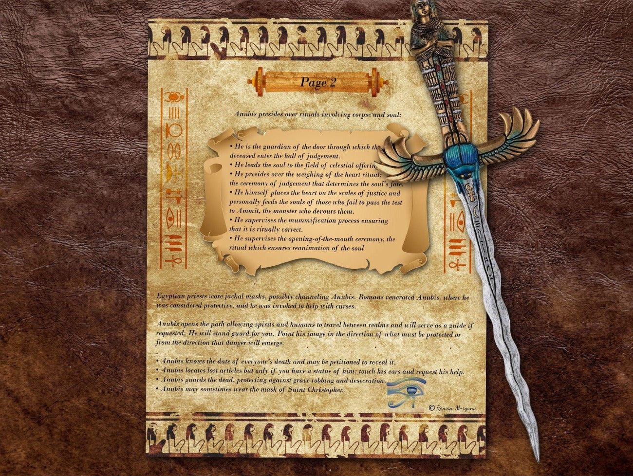 Page two of ANUBIS Egyptian God Printable 3 Pages - Morgana Magick Spell