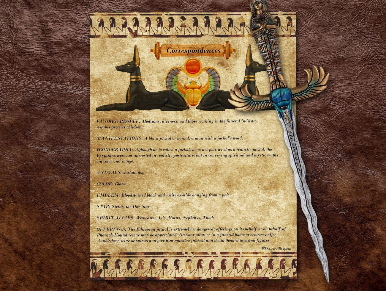 Page three of ANUBIS Egyptian God Printable 3 Pages - Morgana Magick Spell