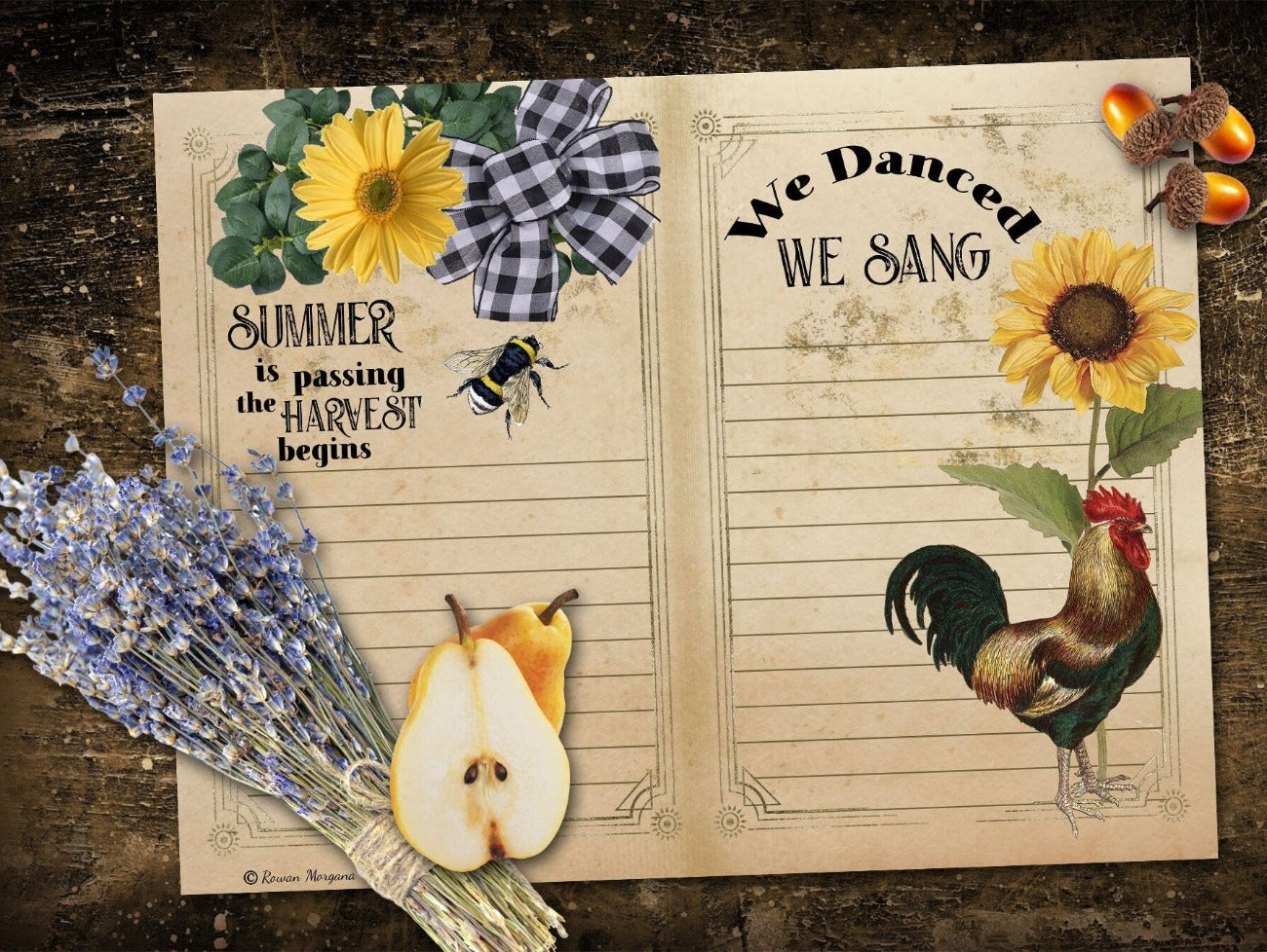 Summer is Passing, and We Danced We Sang s - LUGHNASADH JUNK JOURNAL Kit Printable Pages - Morgana Magick Spell