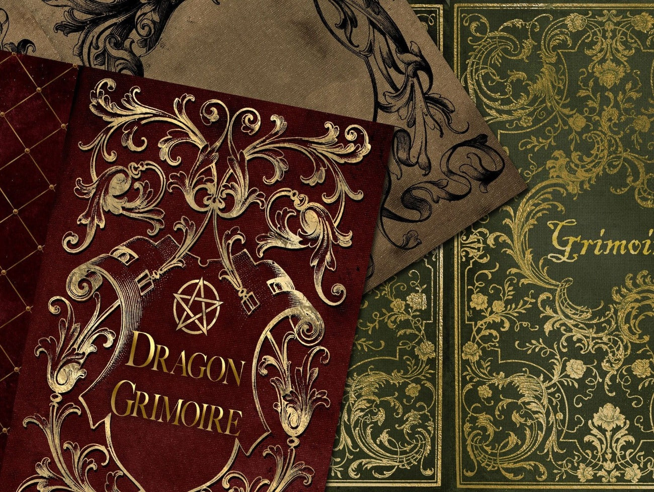 DRAGON GRIMOIRE, Printable Digital Junk Journal Kit for your Book of Shadows or Spellbook, Mystical World, Fire-Breathers, Fantasy Realm - Morgana Magick Spell