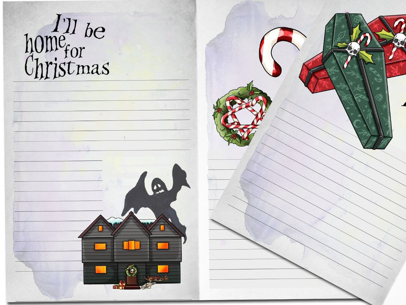 SCARY CHRISTMAS Junk Journal I&#39;ll Be Home for Christmas Page - Morgana Magick Spell