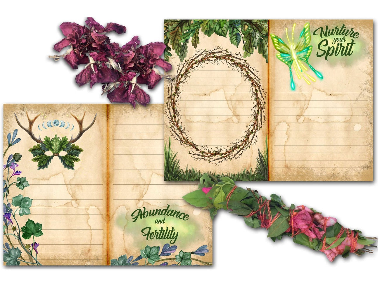 BELTANE JUNK JOURNAL Kit Printable 10 Pages - Morgana Magick Spell