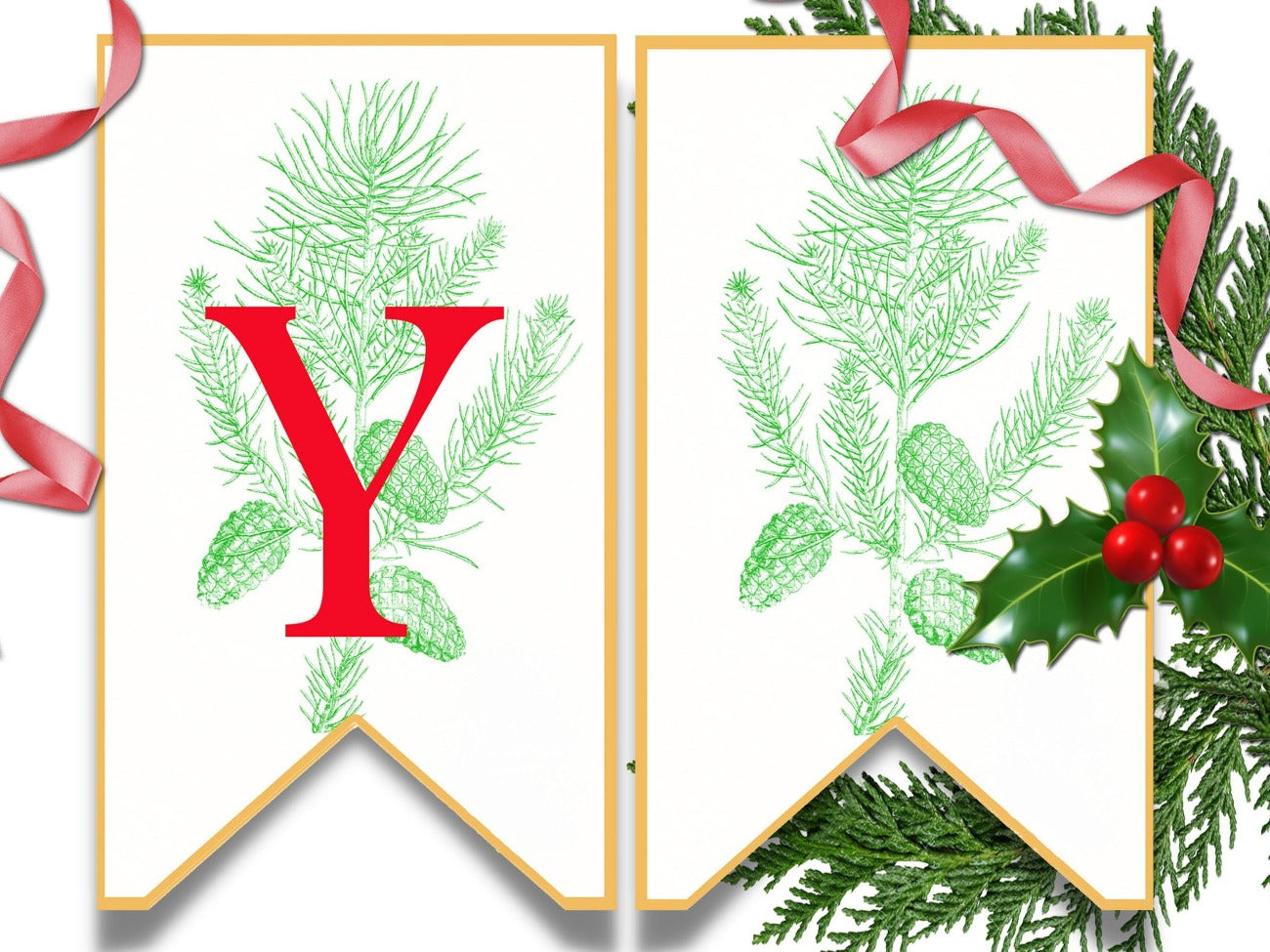 MERRY YULE Banner Printable Download, DIY Yule Flags Decoration - Morgana Magick Spell